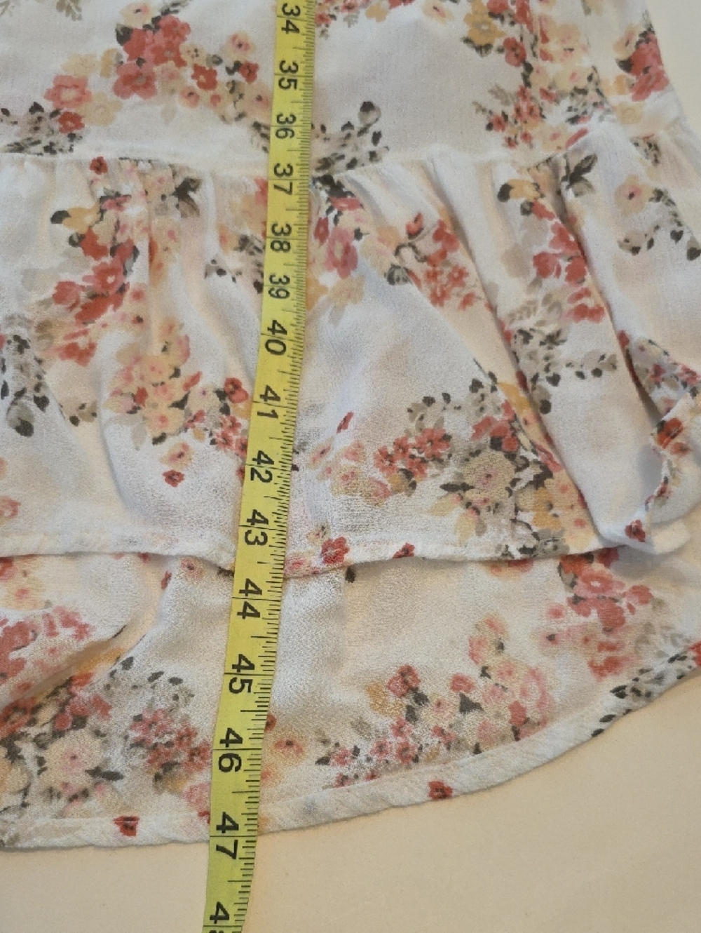 Abercrombie & Fitch White Floral Maxi Dress with Peach and Green Print - Picture 9 of 12